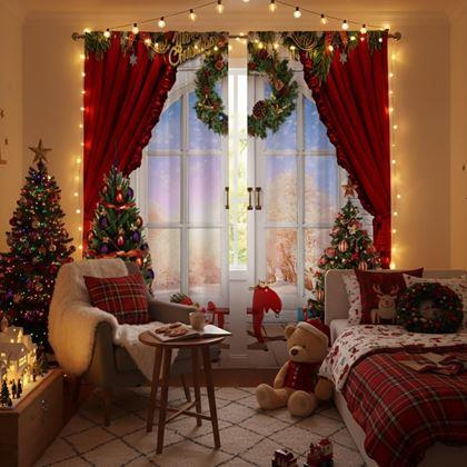 Imaginea din Draperii de Crăciun 2 buc 130x210 cm