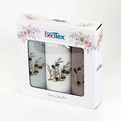 Imaginea din Set cadou de prosoape wafle 3 bucăți - măsline