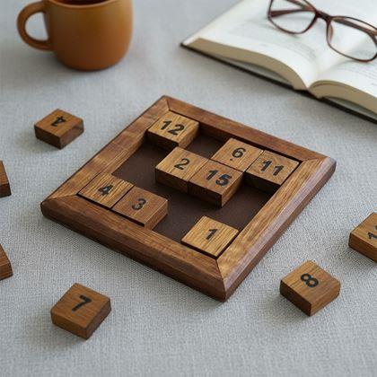 Imaginea din Puzzle din lemn cu cifre glisante