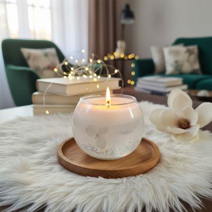 Imaginea din Lumânare gel  - albastru deschis