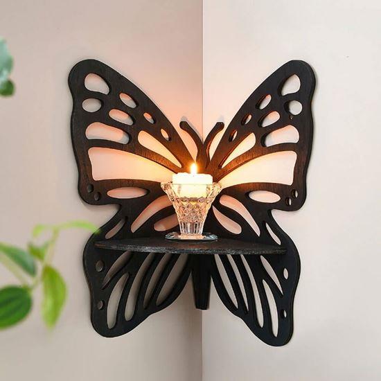 Imaginea din Coltar din lemn fluture  -  negru