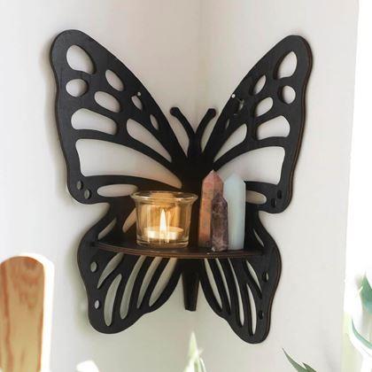 Imaginea din Coltar din lemn fluture  -  negru