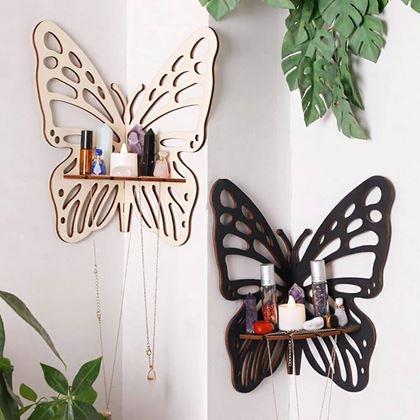 Imaginea din Coltar din lemn fluture  -  negru