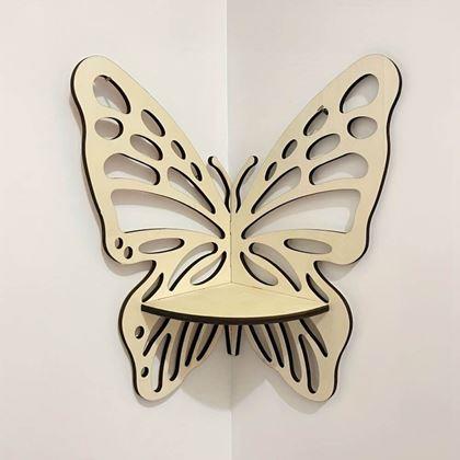 Imaginea din Coltar din lemn fluture  -  natural