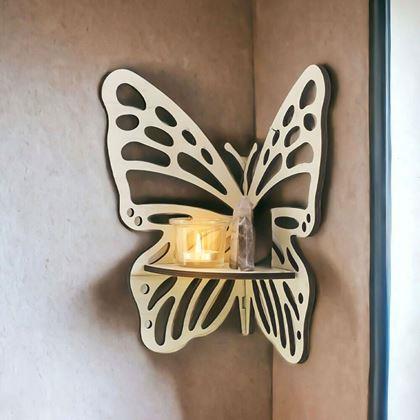 Imaginea din Coltar din lemn fluture  -  natural