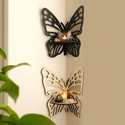 Imaginea din Coltar din lemn fluture  -  negru