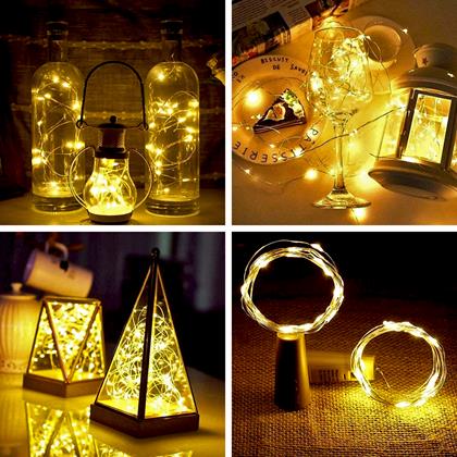 Imaginea din Ghirlandă luminoasă LED pentru sticlă cu dop de plută 2 m