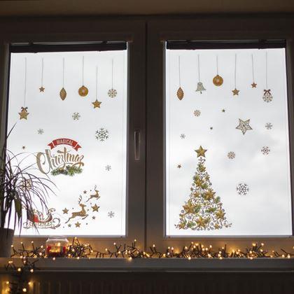 Imaginea din Autocolante de Crăciun pentru geam  -  decorațiuni aurii