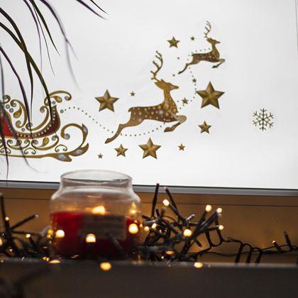 Imaginea din Autocolante de Crăciun pentru geam  -  decorațiuni aurii