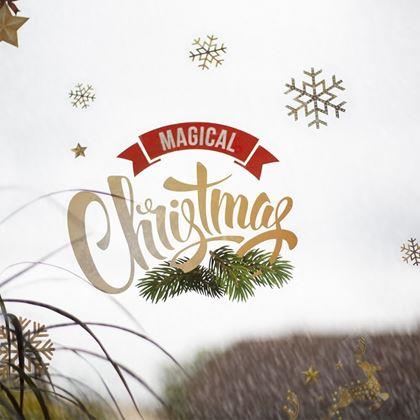 Imaginea din Autocolante de Crăciun pentru geam  -  decorațiuni aurii