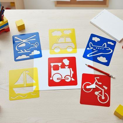 Imaginea din Șabloane pentru pictură 6 buc - mijloace de transport