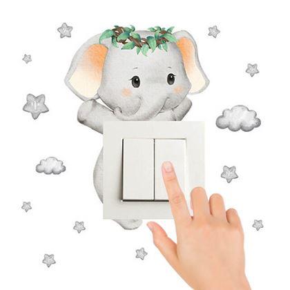 Imaginea din Sticker pentru întrerupător cu desen de ursuleț  - elefănțel