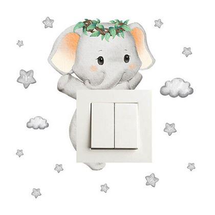 Imaginea din Sticker pentru întrerupător cu desen de ursuleț  - elefănțel