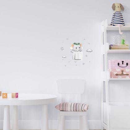 Imaginea din Sticker pentru întrerupător cu desen de ursuleț  - elefănțel