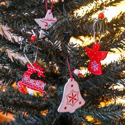 Imaginea din Set de ornamente din lemn 12 bucăți - mix de Crăciun