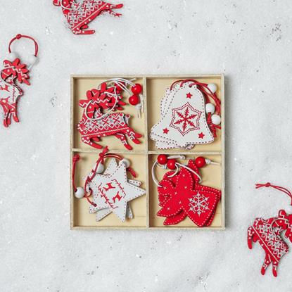 Imaginea Set de ornamente din lemn 12 bucăți