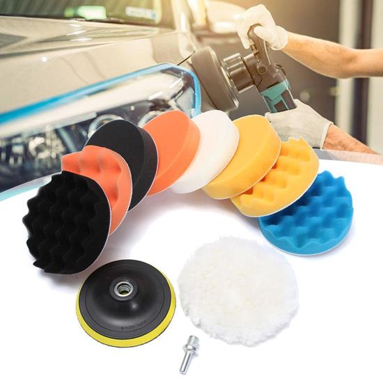 Imaginea din Set de bureți de lustruit pentru bormașină, 10 bucăți - diametru 8 cm