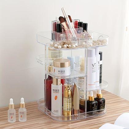 Imaginea din Organizer mare rotativ pentru cosmetice -  transparent
