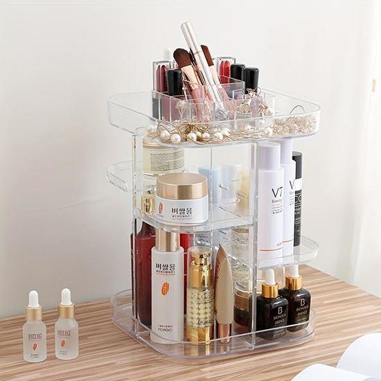 Imaginea din Organizer mare rotativ pentru cosmetice -  transparent