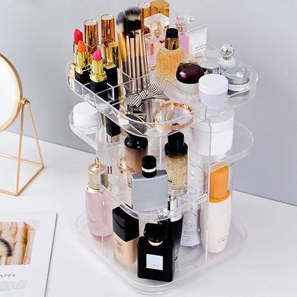 Imaginea din Organizer mare rotativ pentru cosmetice -  transparent