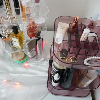 Imaginea din Organizer mare rotativ pentru cosmetice -  transparent