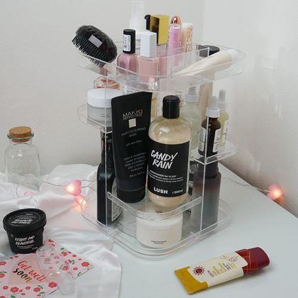 Imaginea din Organizer mare rotativ pentru cosmetice -  transparent