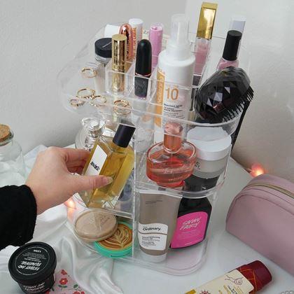 Imaginea din Organizer mare rotativ pentru cosmetice -  transparent