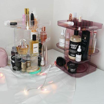 Imaginea din Organizer mare rotativ pentru cosmetice -  transparent