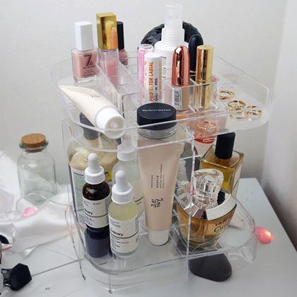 Imaginea din Organizer mare rotativ pentru cosmetice -  transparent