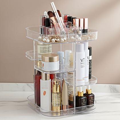 Imaginea din Organizer mare rotativ pentru cosmetice -  transparent