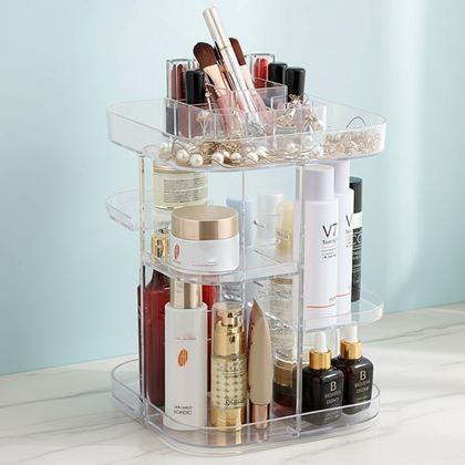 Imaginea din Organizer mare rotativ pentru cosmetice -  transparent