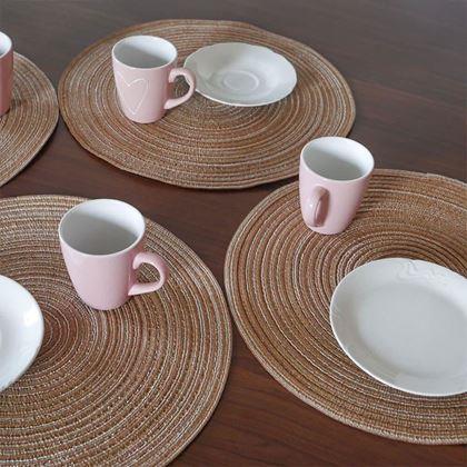 Imaginea din Setarea mesei rotunde  -  maro deschis