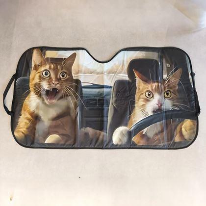 Imaginea din Parasolar auto cu ventuze - pisici