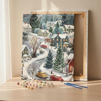 Imaginea Pictura pe numere, pânză întinsă pe ramă