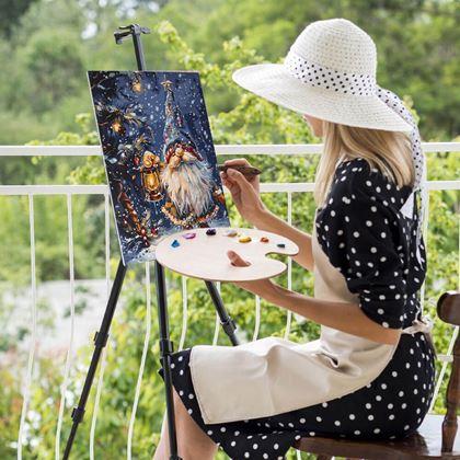 Imaginea din Pictura pe numere, pânză întinsă pe ramă - Elf de Crăciun