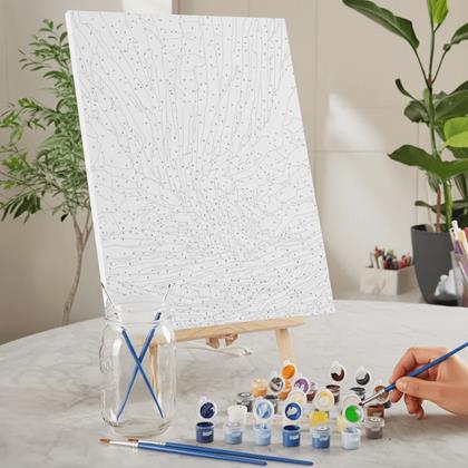 Imaginea din Pictura pe numere, pânză întinsă pe ramă - aurora boreală