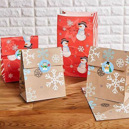 Imaginea din Stickere autocolante de Crăciun 500 buc  - oameni de zăpadă veseli