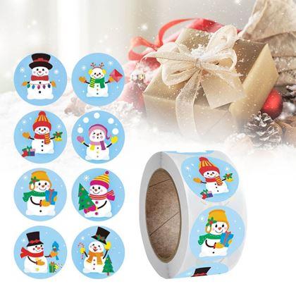 Imaginea din Stickere autocolante de Crăciun 500 buc  - oameni de zăpadă veseli