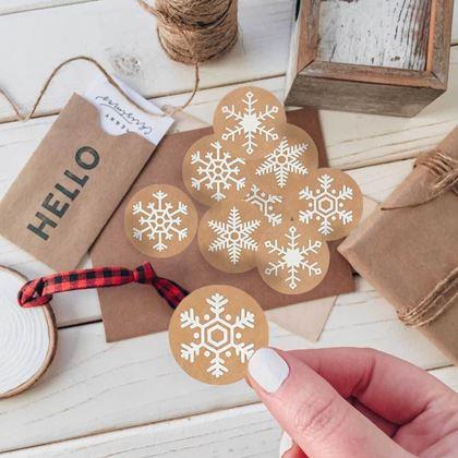 Imaginea din Stickere autocolante de Crăciun 500 buc - fulgi de zăpadă