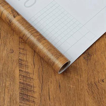 Imaginea din Podea autocolantă 200x60 cm - lemn închis la culoare