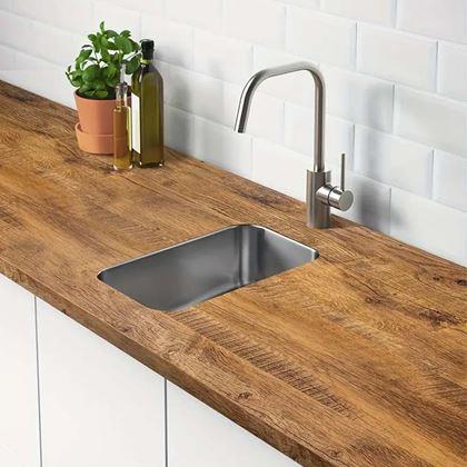 Imaginea din Podea autocolantă 200x60 cm - lemn închis la culoare