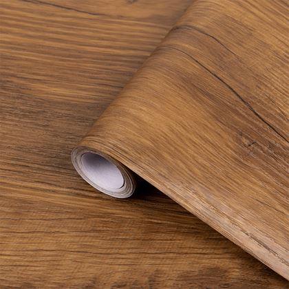 Imaginea din Folie autocolantă pentru pardoseală 200x60 cm - lemn închis la culoare