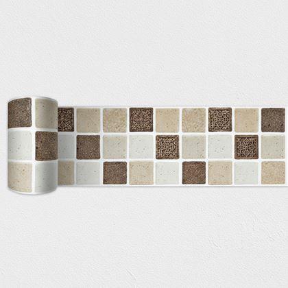 Imaginea din Bandă autoadezivă mosaic - amestec maro