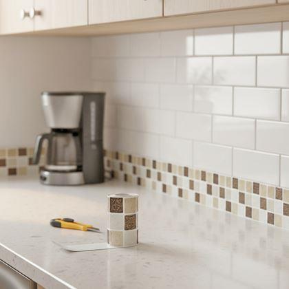 Imaginea din Bandă autoadezivă mosaic - amestec maro