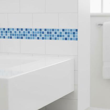 Imaginea din Bandă autoadezivă mosaic - amestec albastru