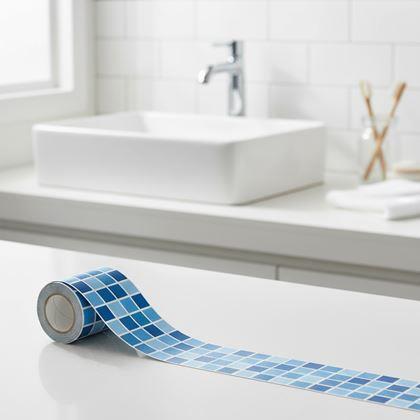 Imaginea din Bandă autoadezivă mosaic - amestec albastru