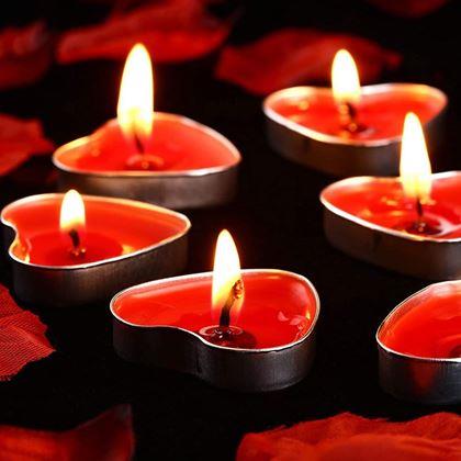 Imaginea din Lumanare inima 50 buc - rosie