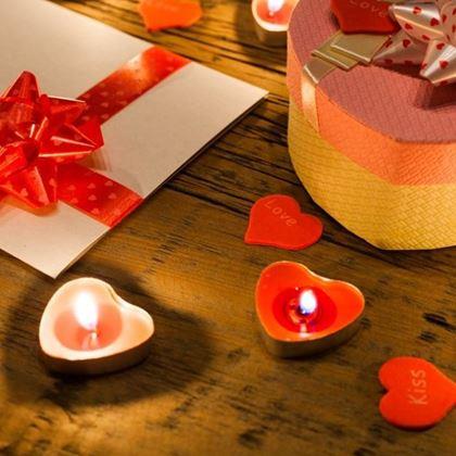 Imaginea din Lumanare inima 50 buc - rosie