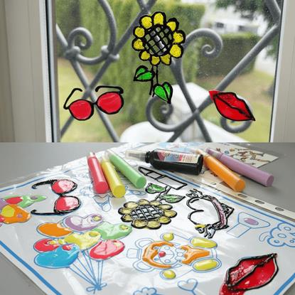 Imaginea Vopsele de sticlă cu șabloane