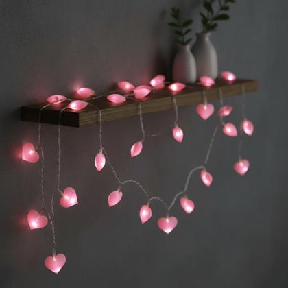 Imaginea din Lanț de lumini LED - inimi rozalii